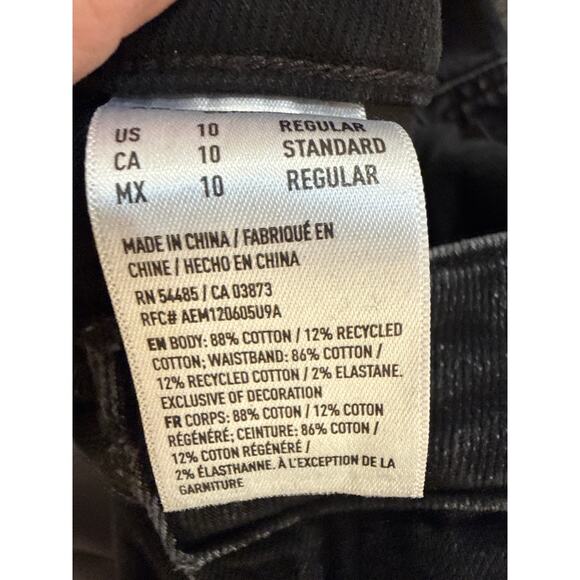 American Eagle Comfort Stretch Waistband Sz 10 Black Wash Jeans - Picture 8 of 11